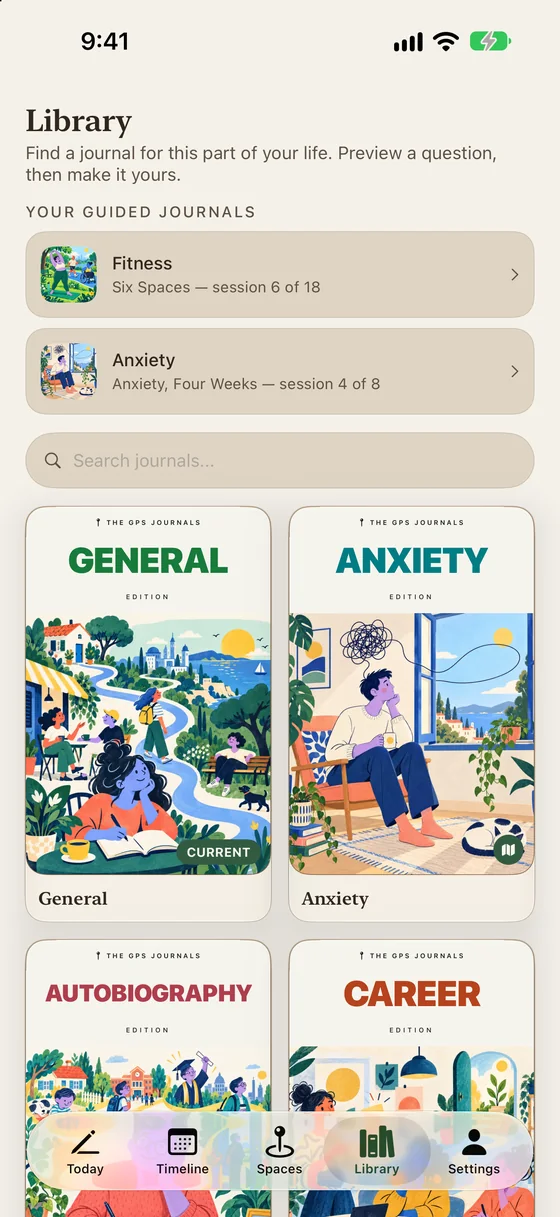 A screen from The GPS Journals