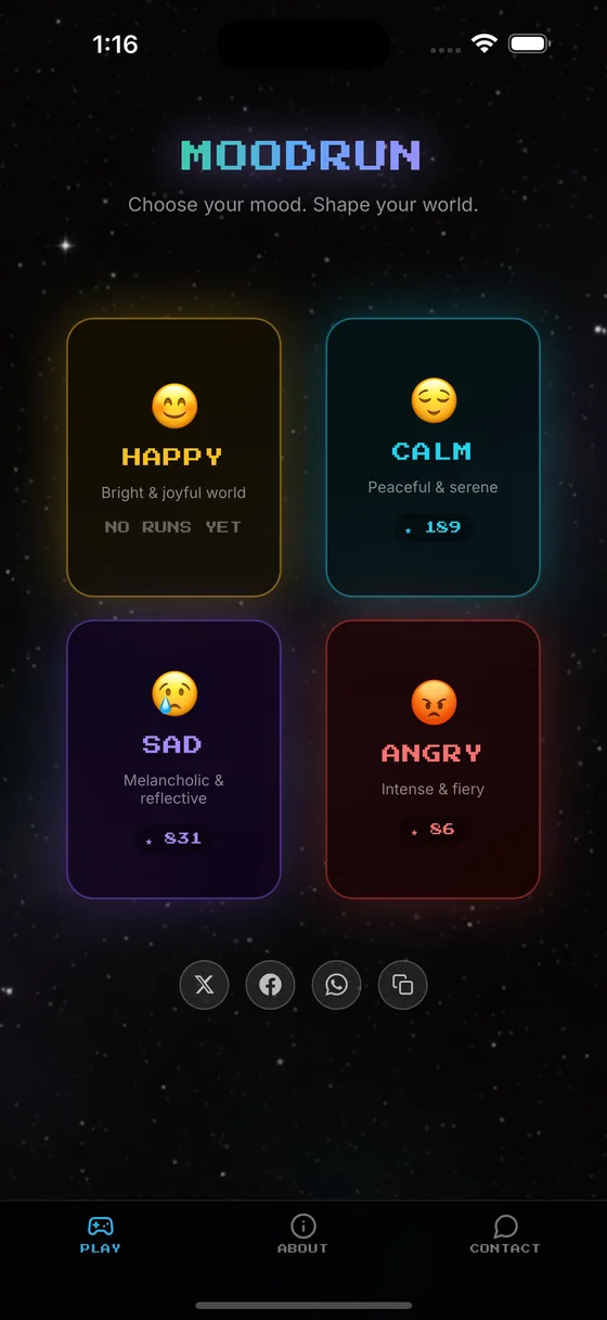 MoodRun screenshot