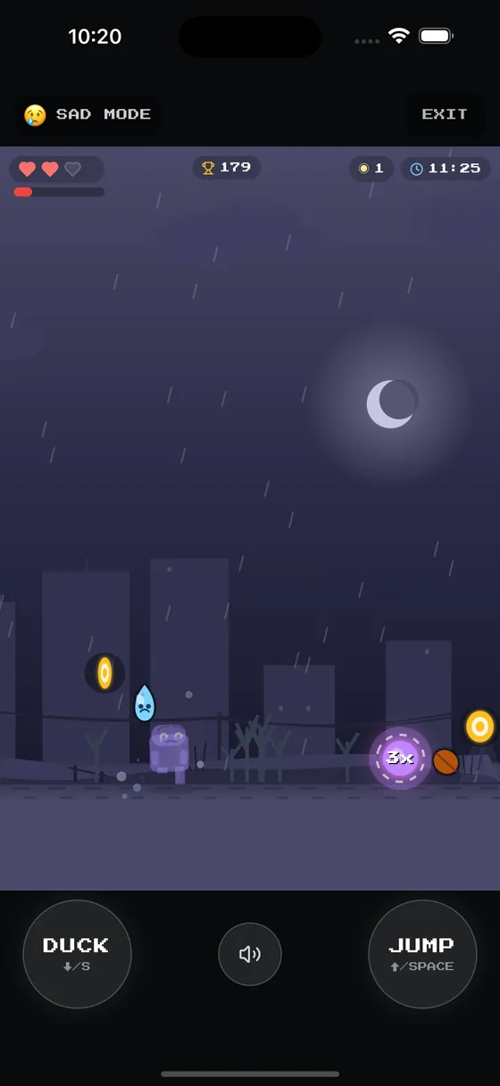 MoodRun's sad world